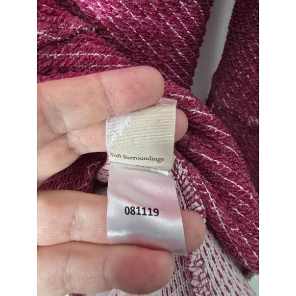 Soft Surroundings Sweater PL Red Cowl Neck Textured Knit Buttons Lagenlook Boho - Picture 13 of 13